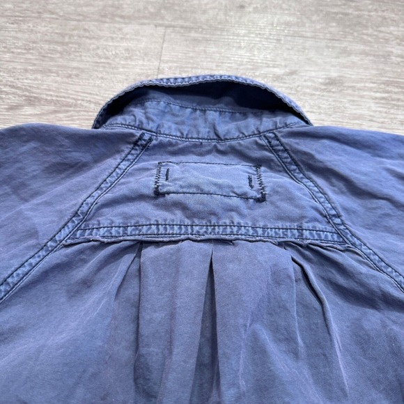 We The Free Flannel Shirt Women Extra Small Blue Button Up Long Sleeve Boho - Picture 7 of 9